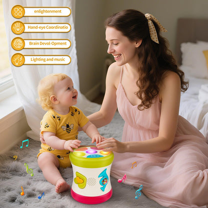 5 in 1 Baby Toy 0-6 Months Musical Early Learning Toy Drum for 1 Year Old with Light Toddler Sensory Toy for 1 2 Year Old Boy Girl Gifts