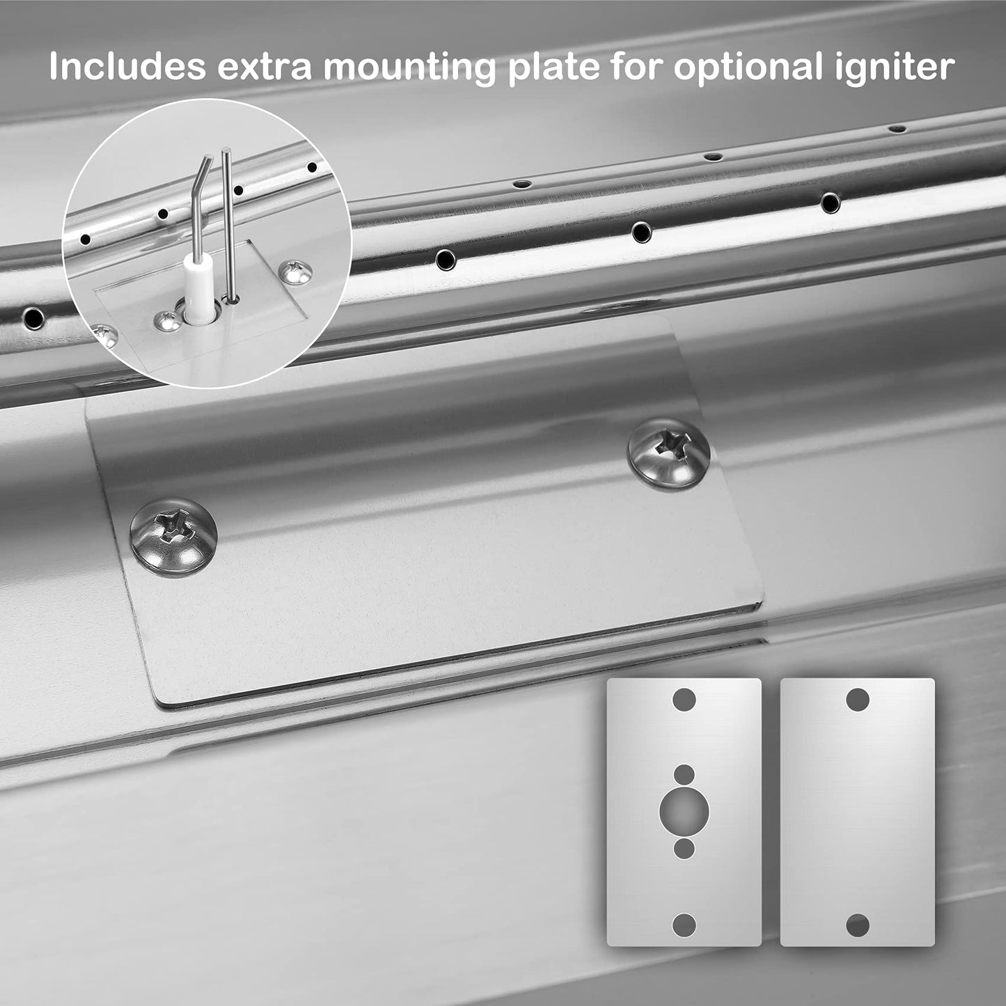 Stanbroil 36 x 6 Inch Linear Drop-in Natural Gas Fire Pit with Spark Ignition, 304 Stainless Steel Fire Pit Burner Insert for DIY Fire Table Backyard, 65,000 BTU'S Max