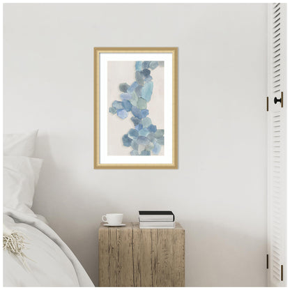 Amanti Art Framed Wall Art Print 26x18 Soft Blue Mosaic Cascade by Hannah Dawson, Abstract Wall Art, Modern Decor, Medium Poster Painting Artwork for Living Room, Bedroom, Bathroom, Kitchen, Office