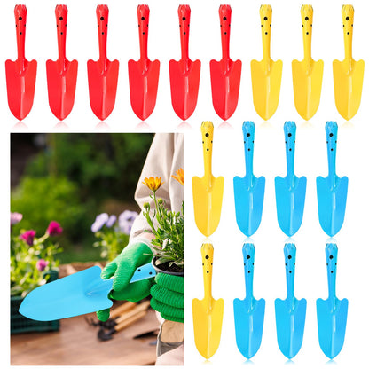 FYSUIMU 18Pcs Spring Colorful Garden Shovels Red Yellow Blue Pointed Tip Mini Shovels Teens Adults Students Metal Garden Tools for Flower Soil Planting Digging Transplanting Activities