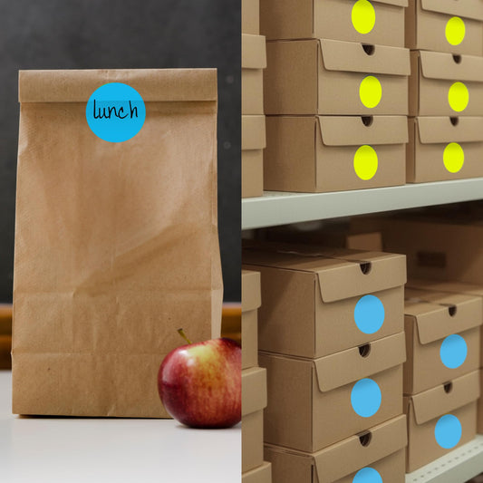 ChromaLabel 2 Inch Round Colored Stickers, Permanent Sticky Dots Color Coding Labels, Ideal Dot Stickers for Office and School Projects - 500 Dot Labels per Roll, Light Blue Sticker Dots