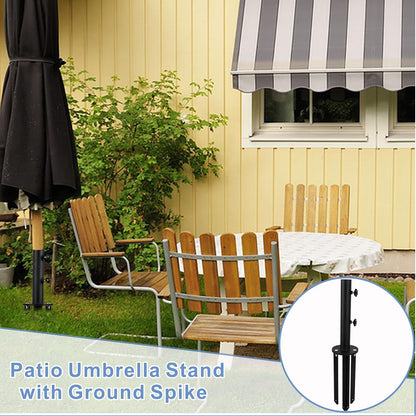 YZZHAJ Patio Umbrella Stand Base, Heavy Duty Outdoor Umbrella Holder, Metal Grass Umbrella Ground Stake, Steel Outdoor Umbrella Base for Decks, Patios, Lawn, Docks