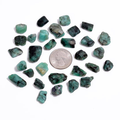 GEMKORA 50 carats Raw Green Emerald Stone Lot, Rough Gemstone, Natural Crystals, Chakra Crystals, Healing Stones, Wholesale Pack, Jewelry Making Supply, Supply, (6 to 8pcs)