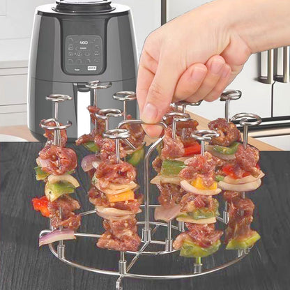 Skewers for Grilling Metal Kabob Skewer Air Fryer Stand Compatible 6QT Air Fryers for Grilling Home Kitchen Kabobs Appetiser、Fruit 、Party