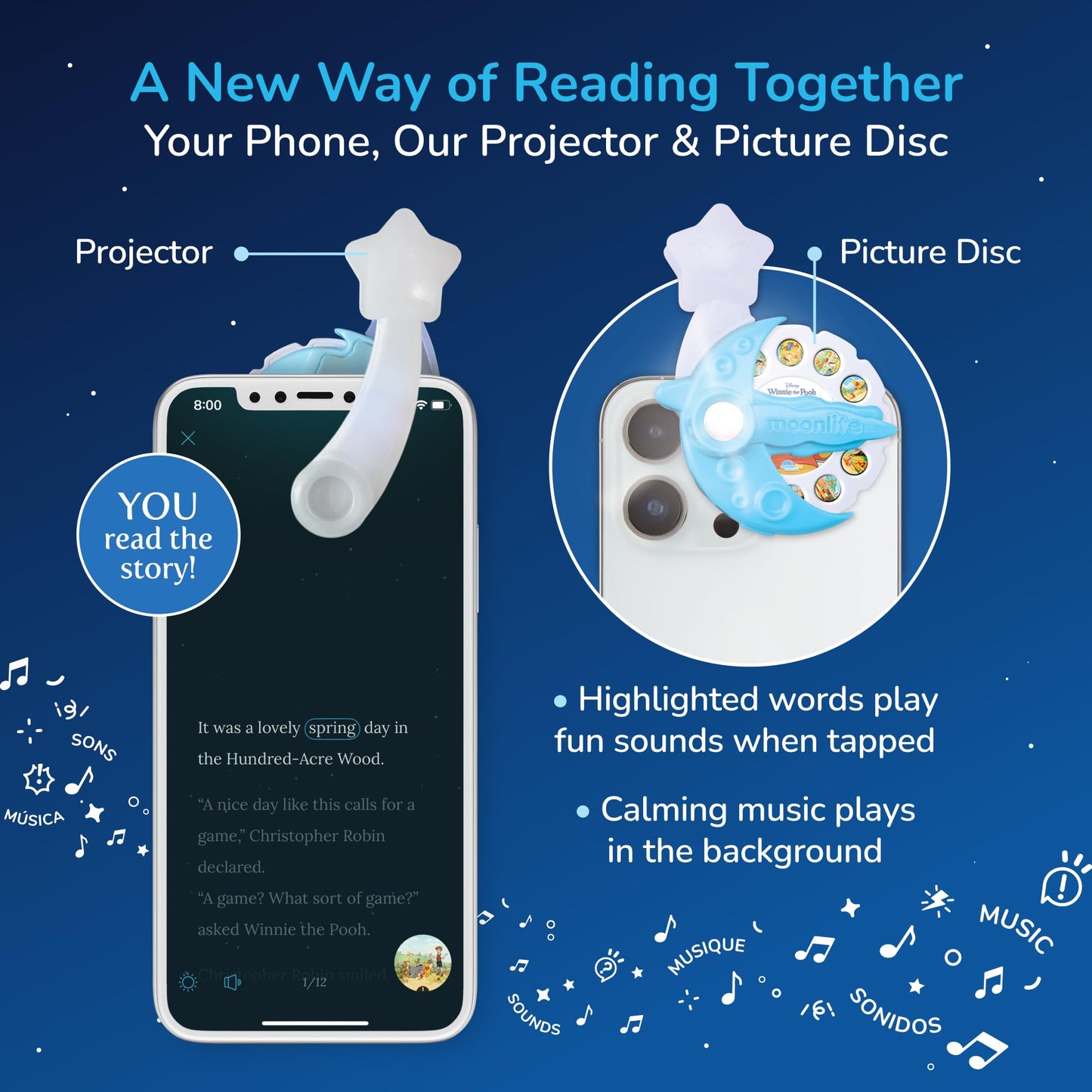 Moonlite Classics 10-Story Mega Bundle with the Moonlite Projector & 10 Single Stories Including World of Eric Carle, Disney, Fairy Tales & Children's Timeless Storybook Classics for Ages 1-6