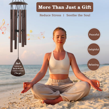 Gifts for Mom from Daughter Son, 32" Bronze Wind Chimes, Best Mom Ever Gift for Mama Mother in Law