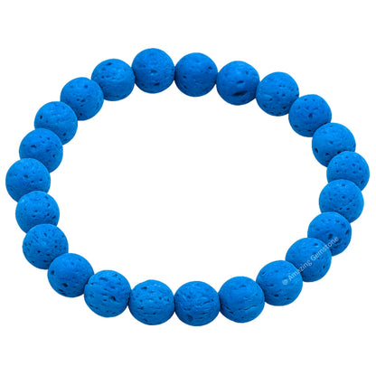 Amazing Gemstone Crystal Bracelet for Women Men's Gifts - Protection Healing Crystal Bracelet - 8mm Gemstone Beaded Stretchable Bracelet Pulseras Para Hombres Mujer Stocking Stuffers Mothers Day Gift (Blue Lava)