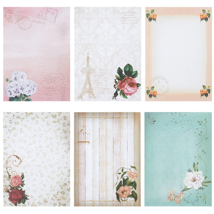 Paper Junkie Stationery Set - 7.25 x 10.2 In, Gold, 60 Sheets & 30 Envelopes - Letter Paper & Envelopes - Vintage Paper Designs