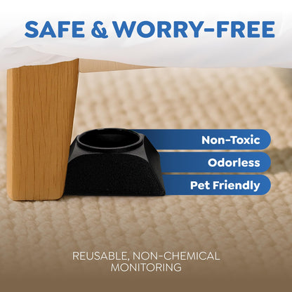 Riddy Bed Bug Detection Kit, Bed Bug Trap and Lure for Early Detection and Monitoring, Safe for Mattress, for Home or Travel, 4 Pack (Includes 4 Traps and 4 Lures)