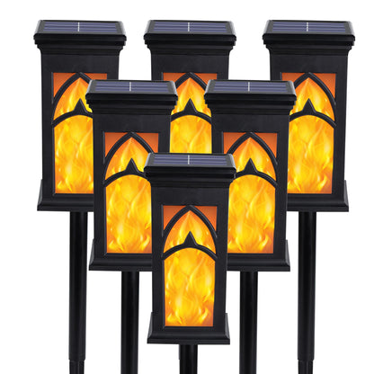 Jnaurb Solar Lights Outdoor, 6 Pack Solar Torch Light with Flickering Flame, Waterproof Garden Lights Outdoor Landscape Lighting, Flame Torches for Outside Patio Pathway Walkway Yard Lawn Decorations