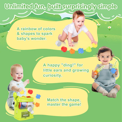 Haoshoon Montessori Baby Toys Eating The Shapes, Interactive Shape Sorter Toys for Toddlers, Fine Motor Skills Matching & Sorting Learning Toys for 1 2 3 Year Old Boys Girls