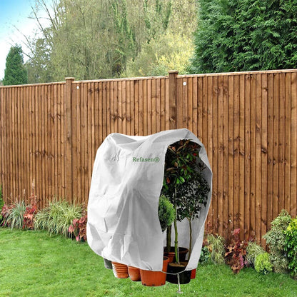 Refasen Plant Covers Freeze Protection,3 Packs 45”H X40”W Frost Blankets for Outdoor Plants Frost Cloth with Zipper Drawstring-Protect Trees from Cold Frost Pest
