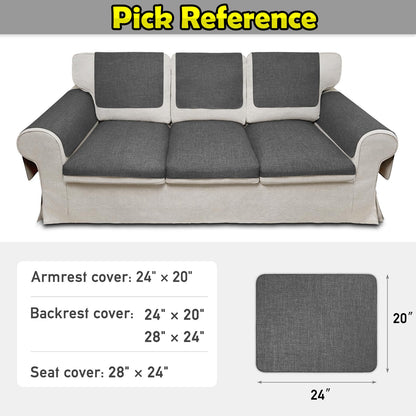 Couch Arm Covers, Waterproof Armrest Cover for Sofa, Armchair, Loveseat, Non-Slip Recliner Arm Cover, Sofa Arm Covers, Headrest Covers, Arm Chair Covers Set of 2 (Dark Gray, 24"×20")