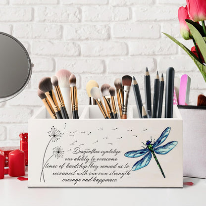 Yhtrg Dragonfly Dandelion Decorative Pencil Holder for Desk, Bookmark Holder Decor, Pen Caddy for Desk Decorative, Motivational Gifts for Women