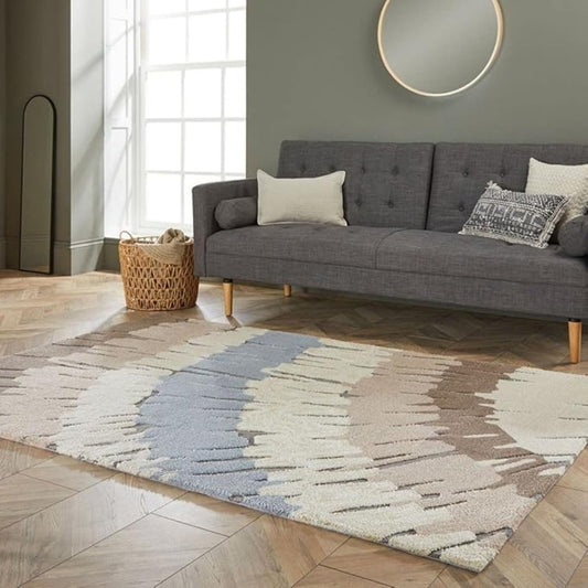 TTC THREAD & TEXTURE CARPET Hand Tufted Area Rug Soft Wool Carpet with Cotton Backing Elegant Home & Office Floor Décor Weight- (9 Pound) 3' x 5' (Rectangular) Multicolor2