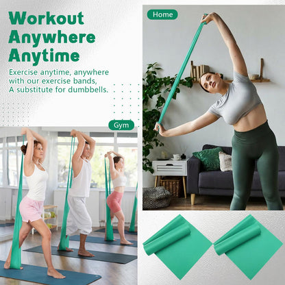 Shappy 10 Pack Resistance Bands, 5.4ft Long Exercise Band Bulk, Non-Latex Elastic Stretch Bands for Physical Therapy, Stretching, Rehab, Yoga, Pilates, Gym, Home Exercise(28 Lbs)