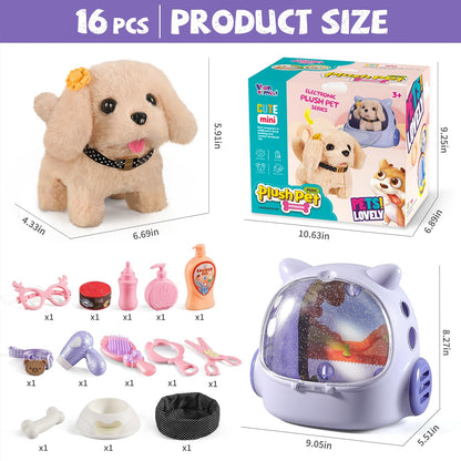 Vanvimen 16 Pcs Robot Dog Toys for Girls, Toys for 3 4 5 6 7 8 Year Old Girls Kids Boys, Realistic Robot Puppy Toddlers Girl Toy for 5-7 6-8, Ideas Birthday Gifts for Girl 3 4 5 6 Year Old