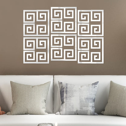 100 Pieces Removable Acrylic Mirror Setting, Mirror Tiles Wall Sticker Decal,Mirror Wall Stickers for Home Living Room Bedroom Decor,Room Decor Aesthetic(Silver)