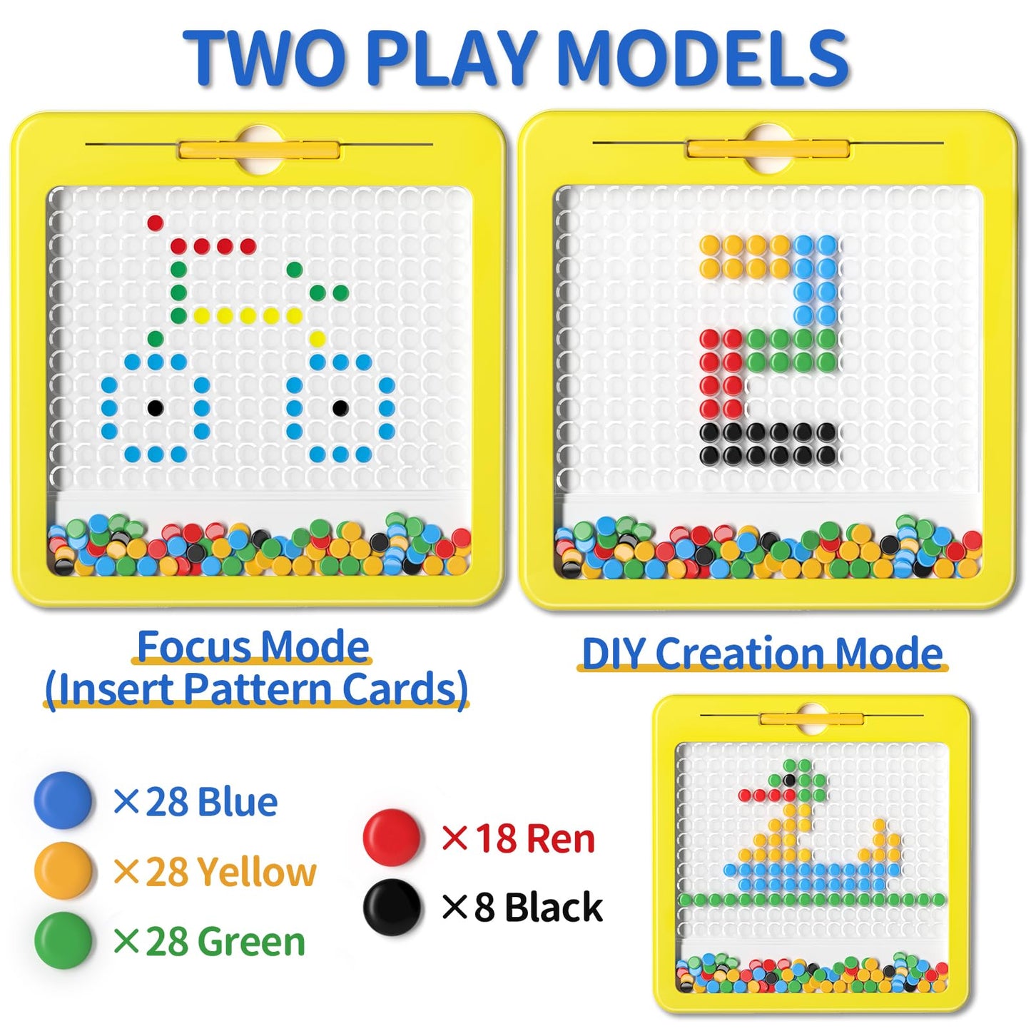 Large Magnetic Dots Board for Kids, Magnetic Drawing Board for Toddlers, Magnetic Dot Art with Magnetic Pen, Montessori Preschool Education Travel Toys for Kids Boys Girls Age 2 3 4 5 6 7 Years Old