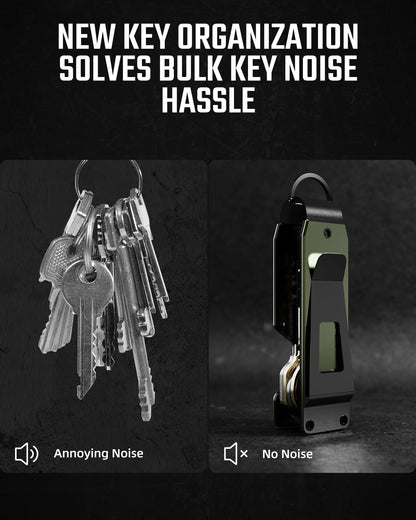 MINBERAND Key Organizer Compact Key Holder Metal Key Chain Minimalist key case key holder for keychain Secures 1-5 Keys