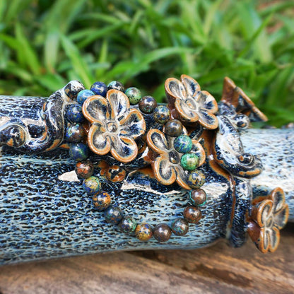 Natural 8mm Azurite Bracelet - Handcrafted Deep Blue Gemstone Jewelry with Spiritual Energy for Women & Men
