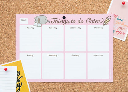 To Do List Notepad Pusheen Calendar A4 | Daily, Weekly Planner | ADHD Planner Pad | 54 Tear-Off Sheets 90 gsm | Pusheen Stationery | Improve Productivity | Task Planner