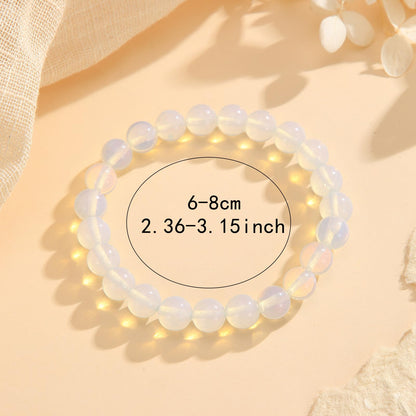 Crystal Vibe Inspiration Bracelet – Opal Beaded Bracelet for Creativity, Joy & Emotional Healing – Natural 8mm Gemstones for Women Men