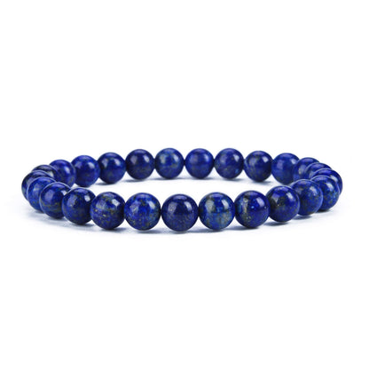 Cherry Tree Collection Blue Lapis Lazuli Beaded Bracelet – Genuine 8mm Gemstone Stretch Bracelet for Men & Women – Handmade Crystal Bracelet - (Blue Lapis Lazuli - M)