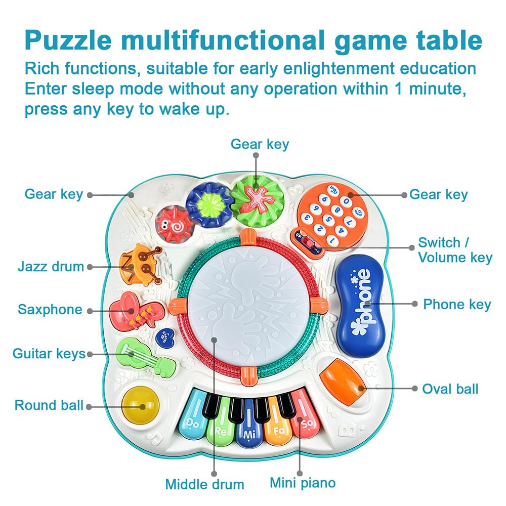 WEYARIXA Baby Toy- Engaging Baby Musical Toys for 6 12 18 Months Old- Safe, Sturdy, and Fun (11.8 x 11.8 x 12.2 inches)