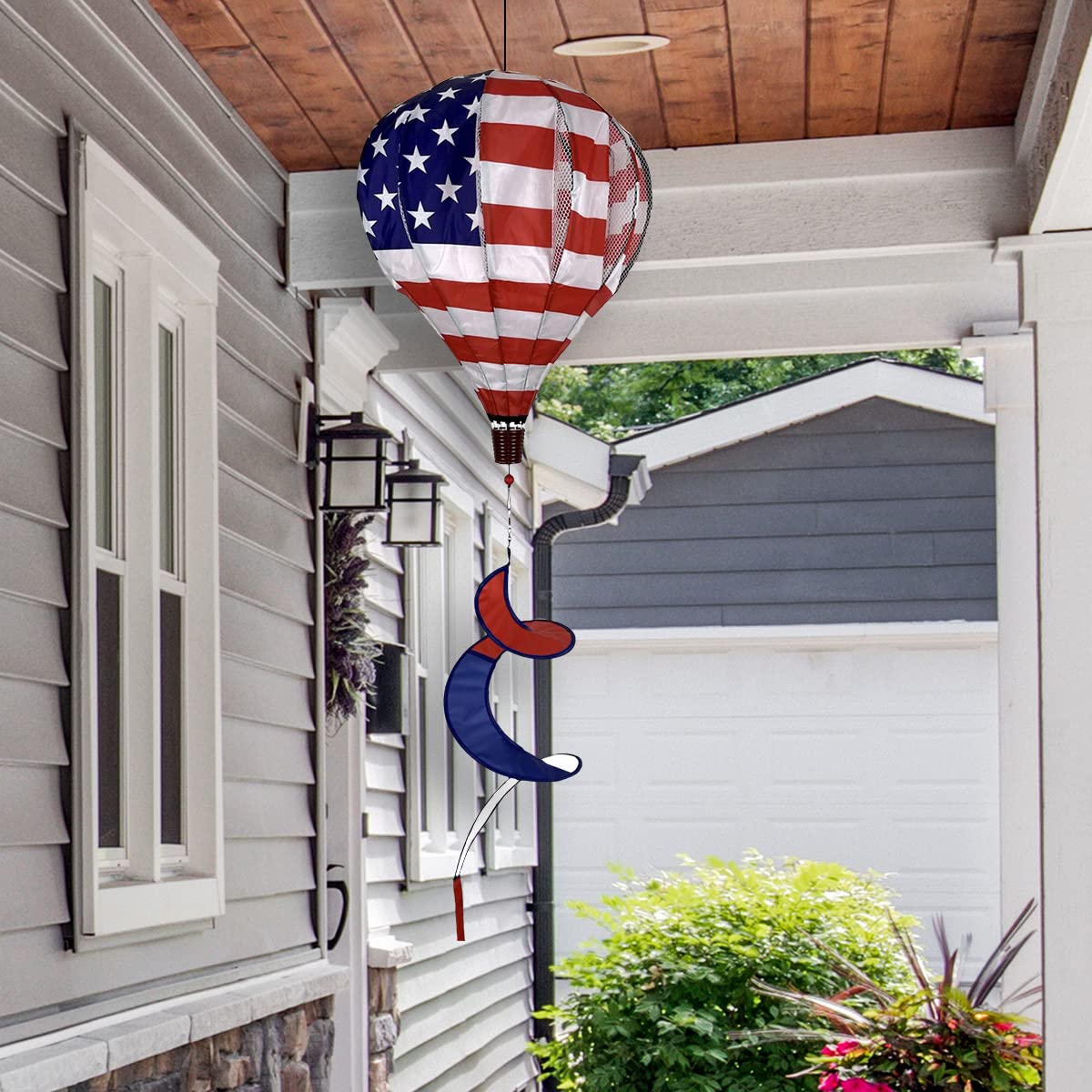 American Flag Deluxe Hot Air Balloon Patriotic Everyday Wind Twister Everyday 54" L Briarwood Lane