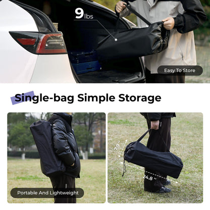 Byliable Camping Table Folding Portable Camp Aluminum Fold Up Lightweight Roll Up Table Adjustable Height with Carry Bag Indoor Outdoor for Camping, Picnic, Backyard, BBQ, Patio, Black