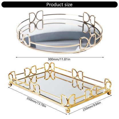 hejhncii Stylish Antique Mirroring Display Tray Home Accessory for Stylish Storage and Display in Bathroom or Bedroom Wedding