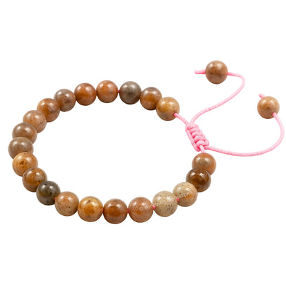 Amazing Gemstone Original Sunstone Bracelet for Women Men's Gifts - Protection Healing Crystal Bracelet - 8mm Beaded Adjustable Bracelet Pulseras Para Hombres Mujer Stocking Stuffers