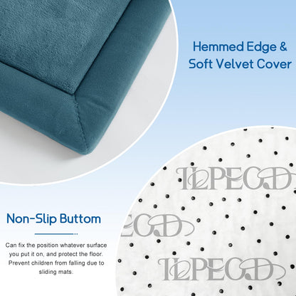 ILPEOD Baby Play Mat 1.2" Thick Memory Foam Nursery Rug Area Rug, 13’1” X 6’7” Yoga Mat Playmat Crawling Mat for Baby,Toddlers, Infants, Kids,Floor Mat Tatami Mat for Living Room with Non-Slip(Green)