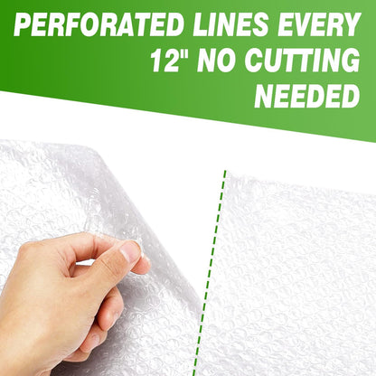 A&A Heavy-Duty Bubble Wrap Cushioning Roll – 2 Pack x12”x36’ Perforated Every 12”, Tear-Resistant Packing Wrap for Moving, Shipping & Storage Made in USA
