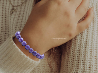 Amazing Gemstone Phosphodorite Bracelet for Women Men's Gifts - Protection Healing Crystal Bracelet - 8mm Beaded Adjustable Bracelet Pulseras Para Hombres Mujer Stocking Stuffers