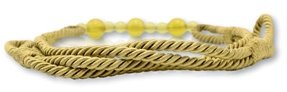 DÉCOPRO Beautiful Rope Curtain and Drapery Holdback Embellished with Glass Beads Tieback 26" Spread (66cm) 3/16" (0.5cm) Thick (Style# RTB9920BEADED) Dark Camel Gold #41187 (Golden Beige) Pack of 2
