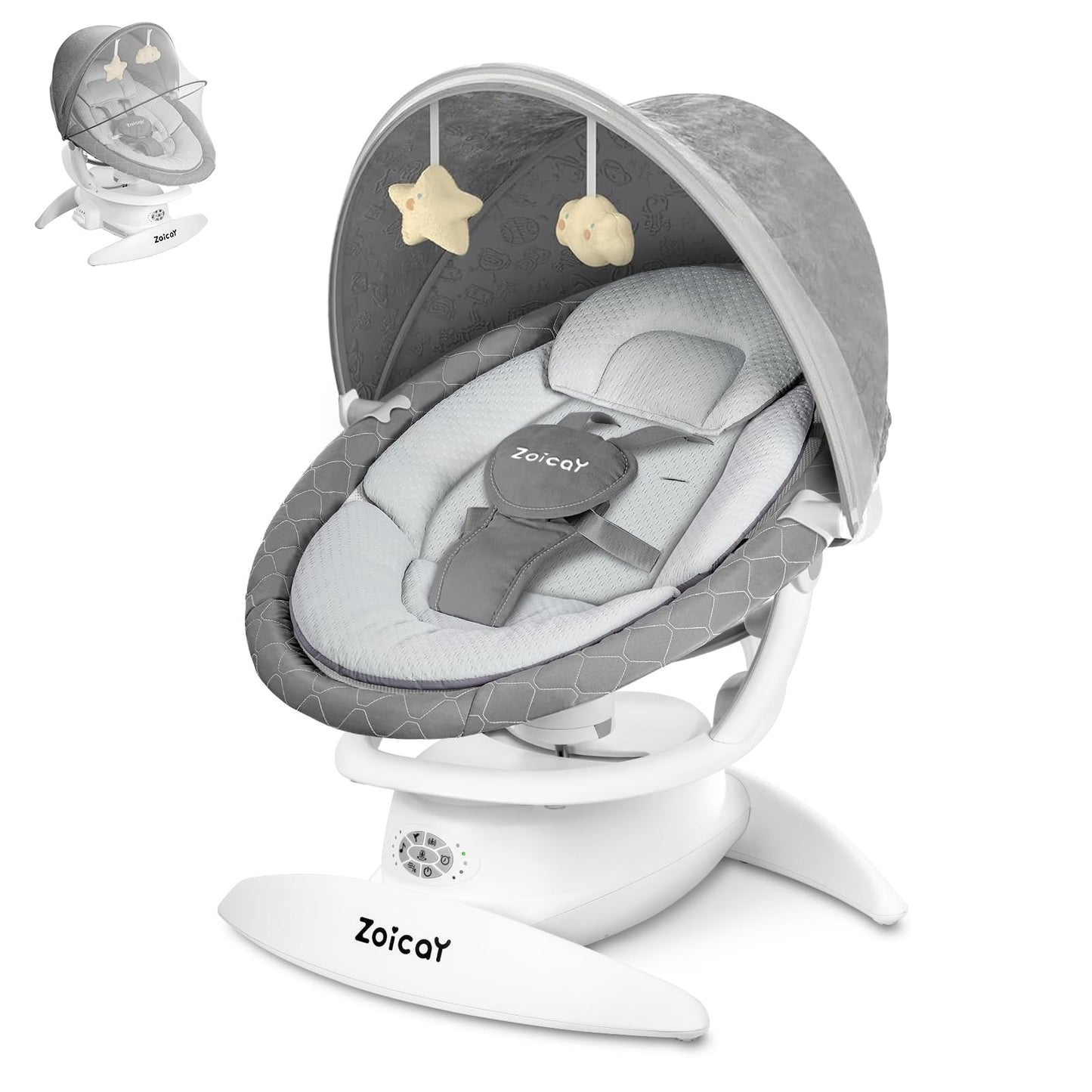 3-in-1 Baby Swing for Infants, Infant Swing with 5 Speeds & 3 Swing Modes, 12 Lullabies, Electric Swing for Baby, Indoor & Outdoor Use, Up to 25 lbs, Gray