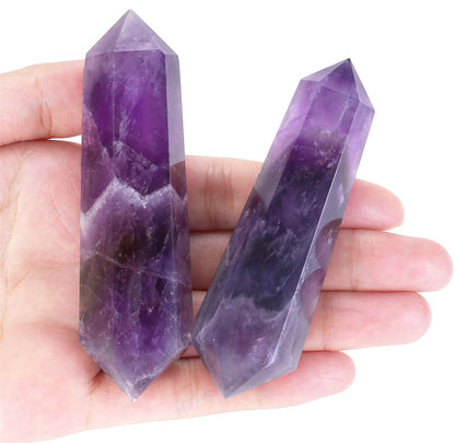 YATOJUZI 3.5" Amethyst Healing Crystals Wand Natural Crystals and Healing Stones Large Hexagonal Amethyst Crystal Points for Meditation Divination Reiki Energy Balancing 1PCS