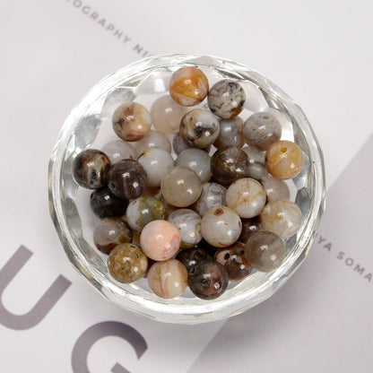 65Pcs 6mm Tree Agate Natural Round Loose Real Stone Beads Gemstone Genuine for DIY Hand Made Craft Jewelry Bracelet Earring Necklace String Making Energy Healing Power
