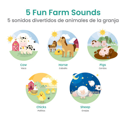 Binibi La Granja Bilingual Sound Book - Interactive Spanish Learning for Babies - Ages 1-5