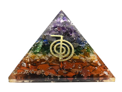 Amazing Gemstone Large Orgone Pyramid | Natural Chakra Pyramid Crystal | Reiki Orgonite Pyramid | Organ Pyramids Positive Energy Healing