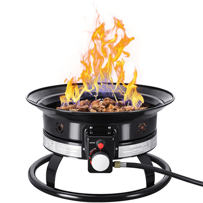 Devoko 19 Inch Smokeless Propane Fire Pit 53000 BTU Portable for Outside,Backyard, RV Camping and Beach Party
