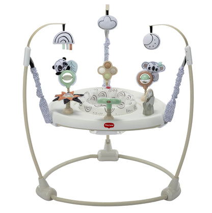 Tiny Love 4-in-1 Jump & Play Stationary Activity Center, Baby Jumper with Lights & Music, Developmental Toys, 360 Swivel Seat, Baby Activity Entertainer for 6 Months+, Black and White