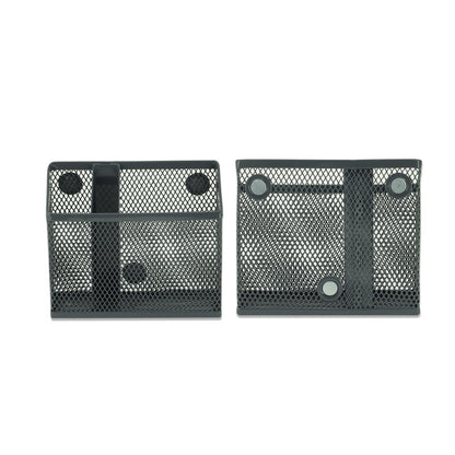 Neudeco Locker Accessories and Decor Kit, Including Mesh Shelf, Organizer, Magnetic Basket and Pen Holder, Suitable for School, Work, Kitchen, Bathroom, (Pack of 4, Grey)