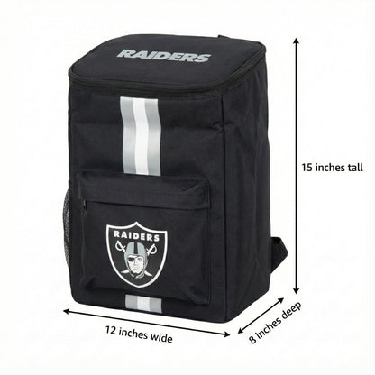 FOCO Las Vegas Raiders NFL Cooler Backpack, 24L — Insulated Soft Sided Ice Chest, Holds 36 Cans, Officially Licensed
