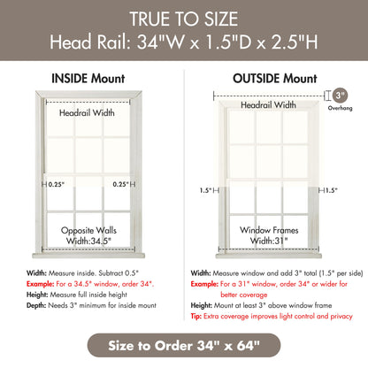 Madison Park Galen Cordless Roman Shade, 34"W x 64"H, Sheen Ivory – Room Darkening, Thermal Insulated, Energy Efficient Window Blind with Subtle Sheen Basketweave Fabric for Privacy