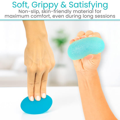 Vive Squeeze Balls for Hand Therapy Set (4 Pack) - Grip Strengthener Occupational Exercise Equipment for Arthitis, Parkinsons, Stroke, Carpal Tunnel Recovery - Stress Relief Massage Putty Finger Toy