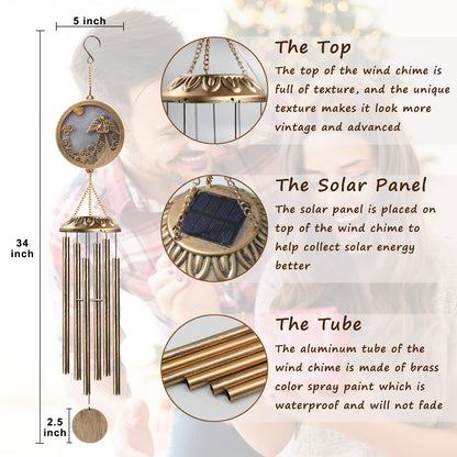 OKAIMEIMEIO Wind Chimes, Solar Angel Wind Chimes Deep Tone, Memorial Gift for Mom/Grandma/Women, Windchimes Outdoor Clearance, Mother Garden/Patio/Yard Decor