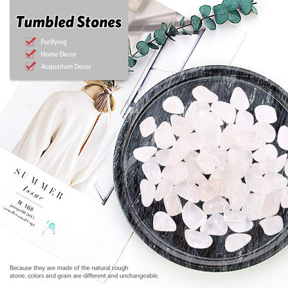 Hilitchi 1lb Bulk Large Natural Tumbled Polished Brazilian Stones Gemstone Healing Crystals Quartz for Wicca, Reiki, and Energy Crystal Healing (Rock Crystal (B))